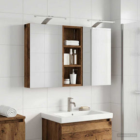 Vidaxl badkamerkastenset 3 st 80 x 10,5 x 50 cm bewerkt hout