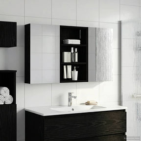 Vidaxl badkamerkastenset 3 st 90 x 10,5 x 50 cm bewerkt hout