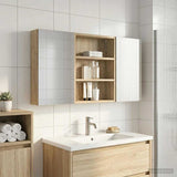 Vidaxl badkamerkastenset 3 st 100 x 10,5 x 50 cm bewerkt hout