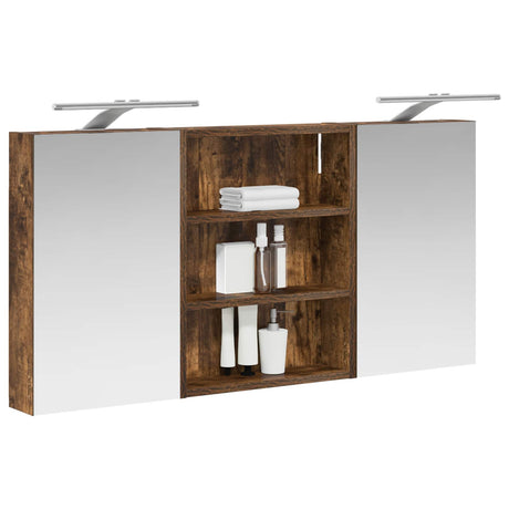 Vidaxl badkamerkastenset 3 st 100 x 10,5 x 50 cm bewerkt hout