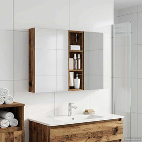 Vidaxl badkamerkastenset 3 st 100 x 10,5 x 60,5 cm bewerkt hout
