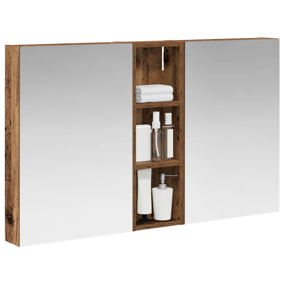 Vidaxl badkamerkastenset 3 st 100 x 10,5 x 60,5 cm bewerkt hout