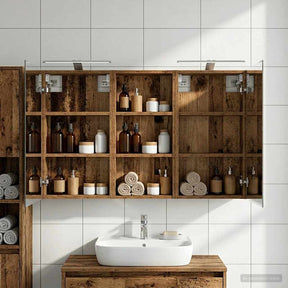 Vidaxl badkamerkastenset 3 st 110 x 10,5 x 60,5 cm bewerkt hout