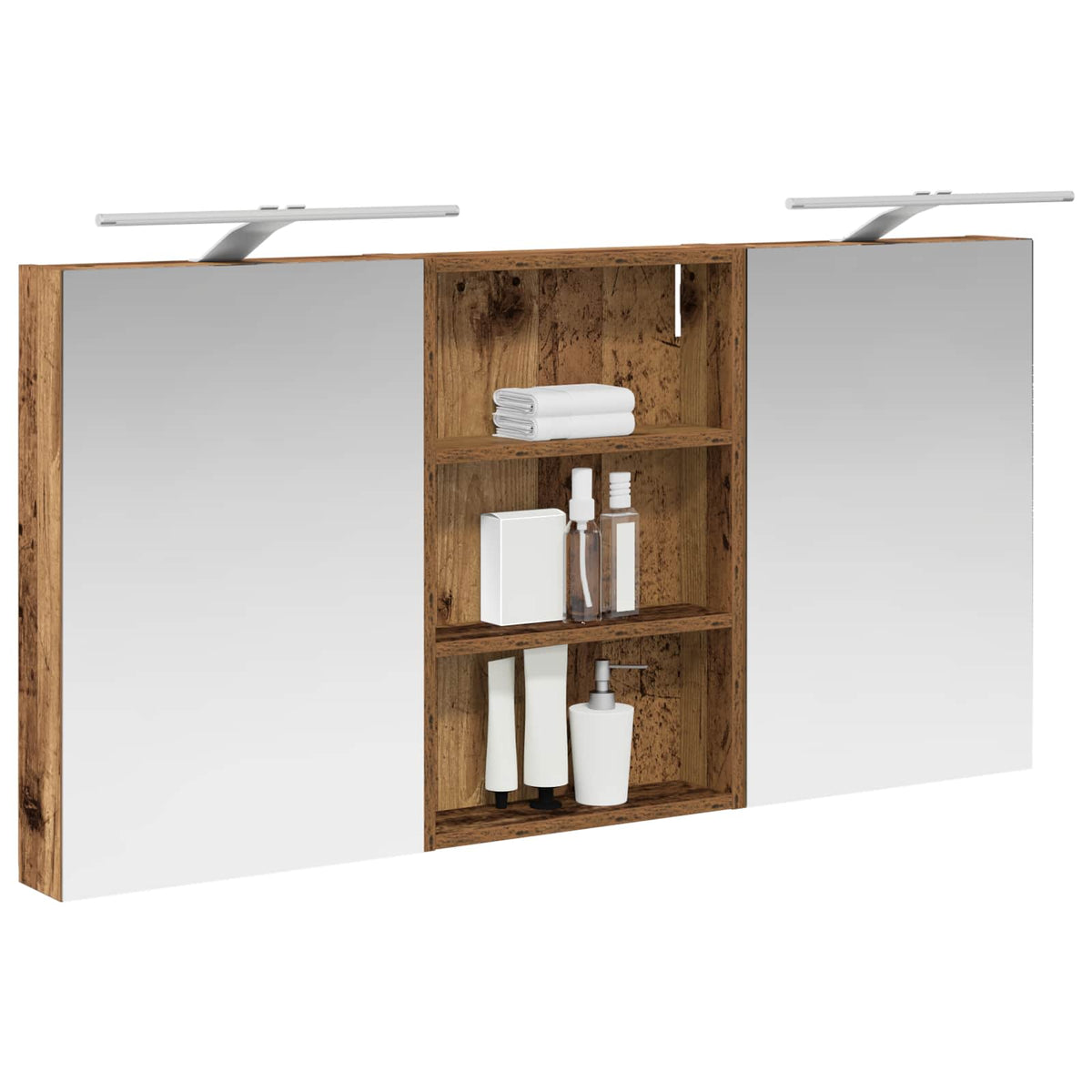 Vidaxl badkamerkastenset 3 st 120 x 10,5 x 60,5 cm bewerkt hout