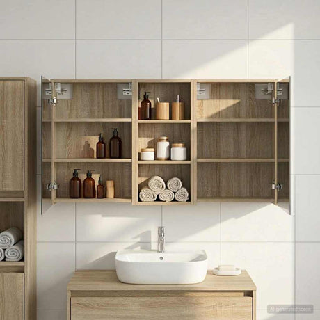 Vidaxl badkamerkastenset 3 st 116 x 16 x 62,5 cm bewerkt hout