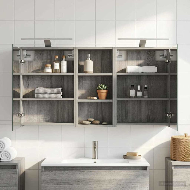 Vidaxl badkamerkastenset 3 st 116 x 16 x 62,5 cm bewerkt hout