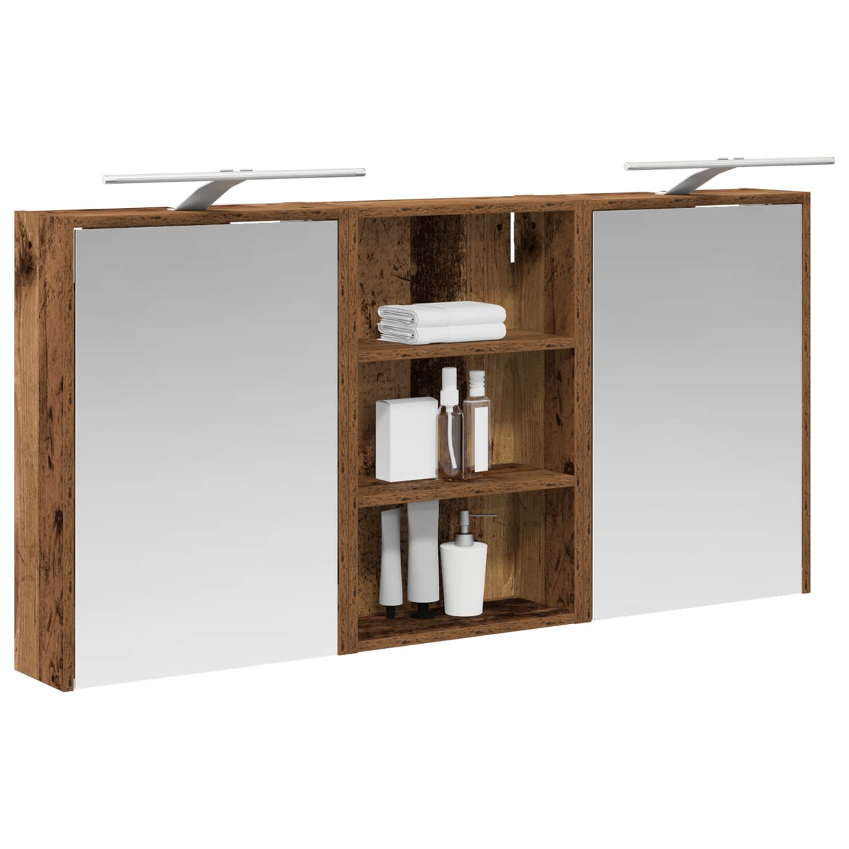 Vidaxl badkamerkastenset 3 st 126 x 16 x 62.5 cm bewerkt hout