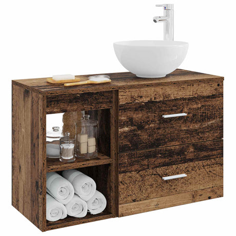 Vidaxl badkamermeubelset 2 st oud hout bewerkt hout