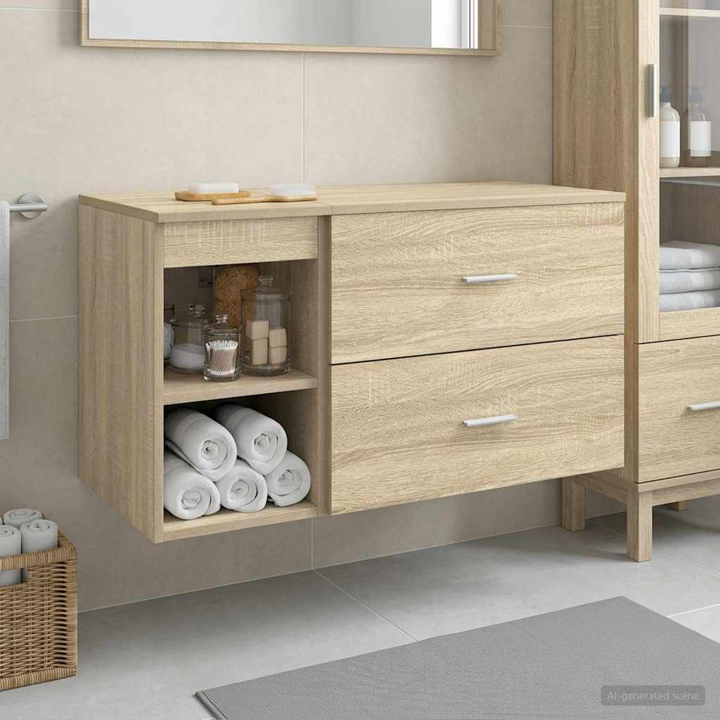 Vidaxl badkamermeubelset 2 st sonoma eiken bewerkt hout