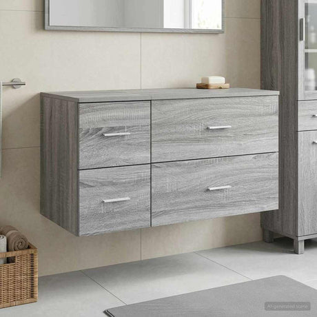 Vidaxl badkamermeubelset 2 st grijs sonoma bewerkt hout