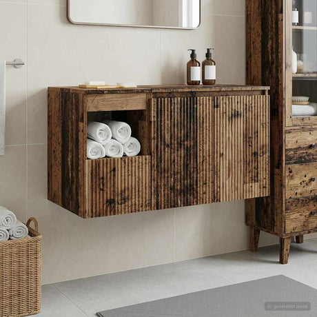 Vidaxl badkamermeubelset 2 st oud hout bewerkt hout