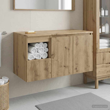 Vidaxl badkamermeubelset 2 st artisanaal eiken bewerkt hout