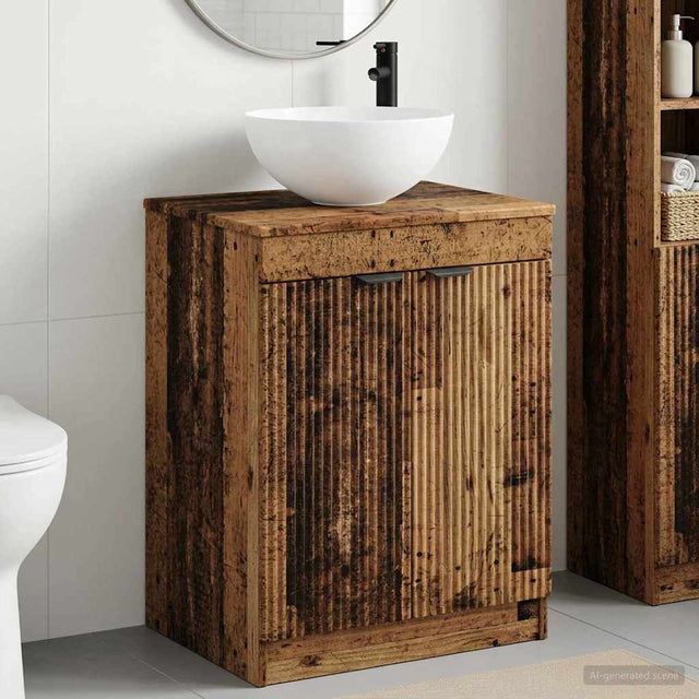 Vidaxl badkamermeubelset oud hout bewerkt hout