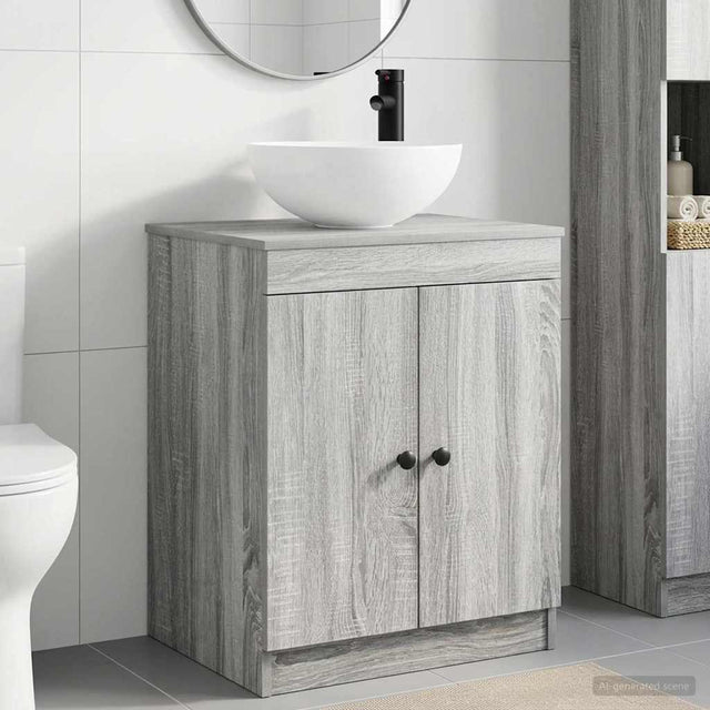 Vidaxl badkamermeubelset grijs sonoma bewerkt hout