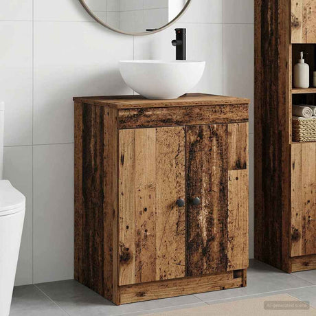 Vidaxl badkamermeubelset oud hout bewerkt hout