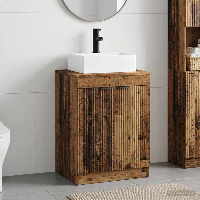 Vidaxl badkamermeubelset oud hout bewerkt hout
