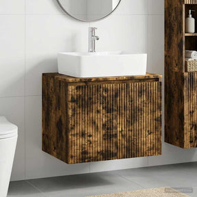 Vidaxl badkamermeubelset gerookt eiken bewerkt hout