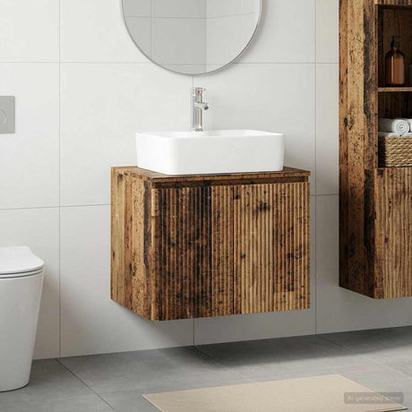 Vidaxl badkamermeubelset oud hout bewerkt hout