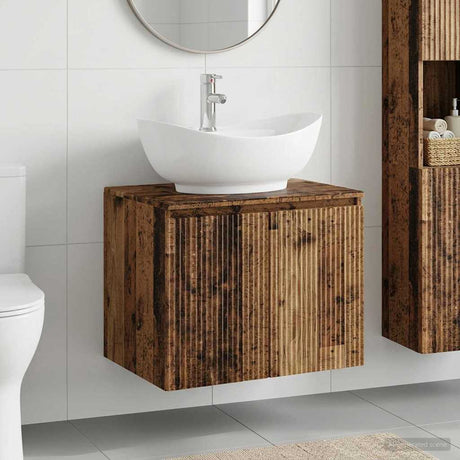 Vidaxl badkamermeubelset oud hout bewerkt hout
