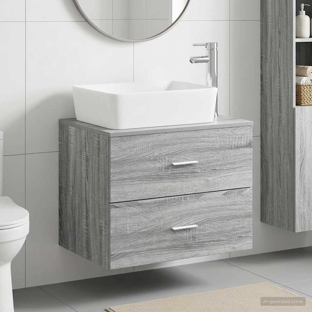 Vidaxl badkamermeubelset grijs sonoma bewerkt hout