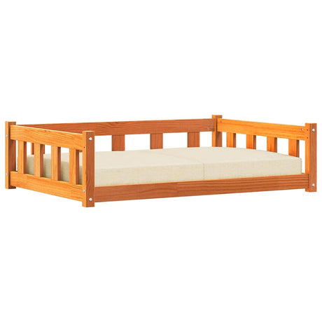 Vidaxl hondenbed 100 x 70 x 28 cm massief grenenhout wasbruin