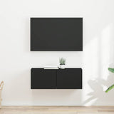 Vidaxl tv wandkast 2 st zwart bewerkt hout