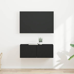 Vidaxl tv wandkast 2 st zwart bewerkt hout