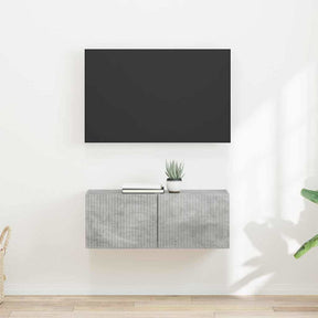 Vidaxl tv wandkast 2 st betongrijs bewerkt hout