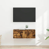 Vidaxl tv wandkast 2 st gerookt eiken bewerkt hout