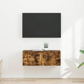 Vidaxl tv wandkast 2 st gerookt eiken bewerkt hout