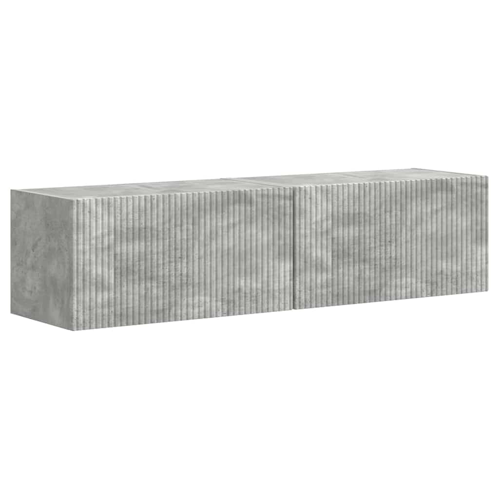 Vidaxl tv wandkast 2 st betongrijs bewerkt hout
