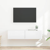 Vidaxl tv wandkast 2 st glanzend wit bewerkt hout