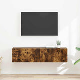 Vidaxl tv wandkast 2 st gerookt eiken bewerkt hout