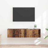 Vidaxl tv wandkast 2 st oud hout bewerkt hout