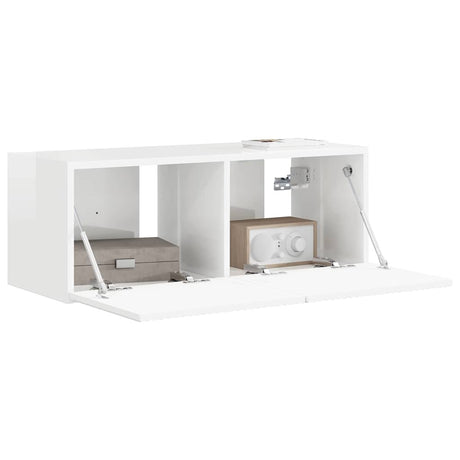 Vidaxl tv wandkast 78,5 x 30 x 29,5 cm glanzend wit bewerkt hout