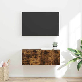 Vidaxl tv wandkast 78,5 x 30 x 29,5 cm gerookt eiken bewerkt hout