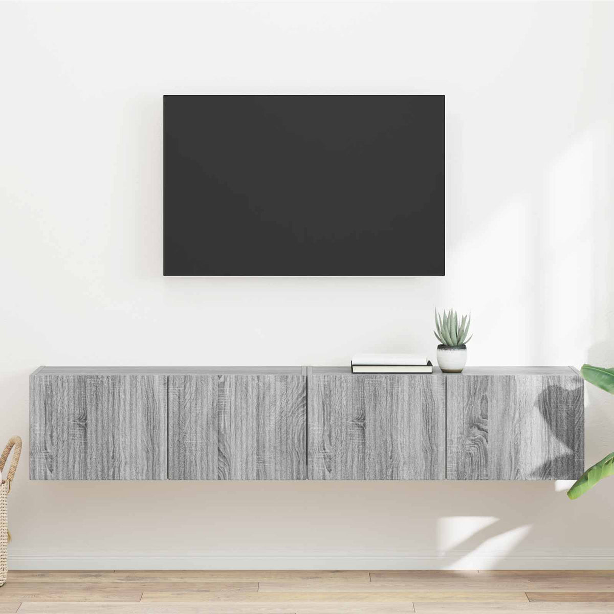 Vidaxl tv wandkast 2 st grijs sonoma bewerkt hout