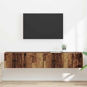 Vidaxl tv wandkast 2 st oud hout bewerkt hout