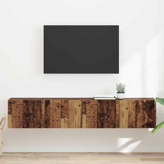 Vidaxl tv wandkast 2 st oud hout bewerkt hout