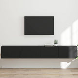 Vidaxl tv wandkast 2 st zwart bewerkt hout