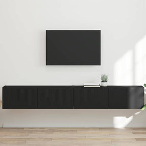 Vidaxl tv wandkast 2 st zwart bewerkt hout