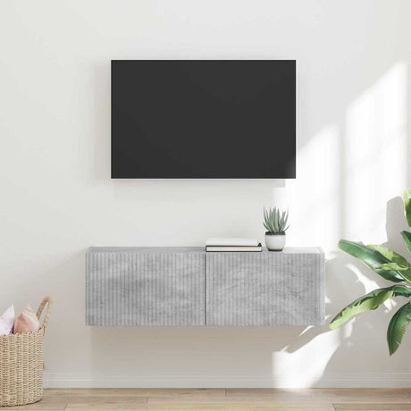 Vidaxl tv wandkast 98 x 31 x 29,5 cm betongrijs bewerkt hout
