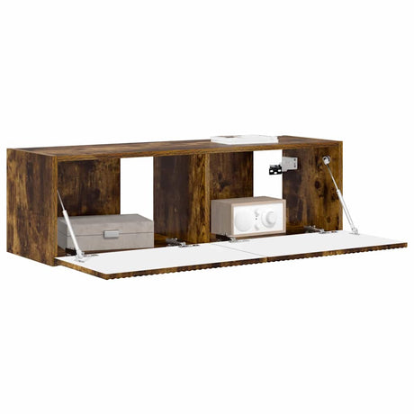 Vidaxl tv wandkast 98 x 31 x 29,5 cm gerookt eiken bewerkt hout