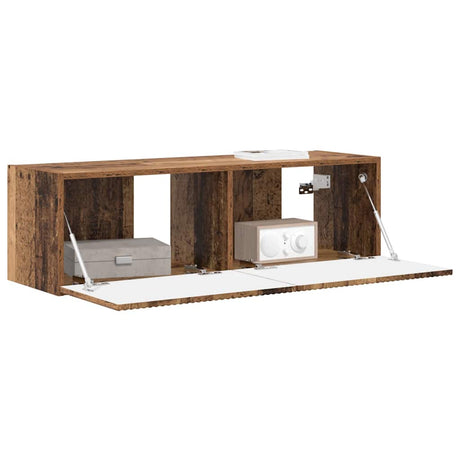 Vidaxl tv wandkast 98 x 31 x 29,5 cm oud hout bewerkt hout