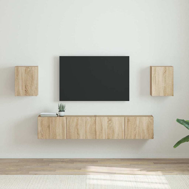 Vidaxl tv wandkast 2 st sonoma bewerkt hout