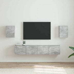 Vidaxl tv wandkast 2 st betongrijs bewerkt hout