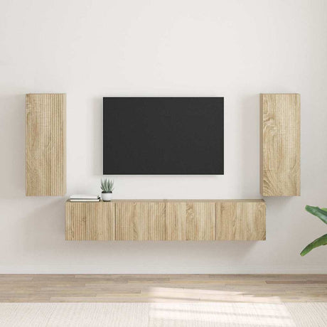 Vidaxl tv wandkast 2 st sonoma bewerkt hout