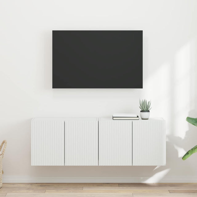 Vidaxl tv-wandkast 2 st wit bewerkt hout