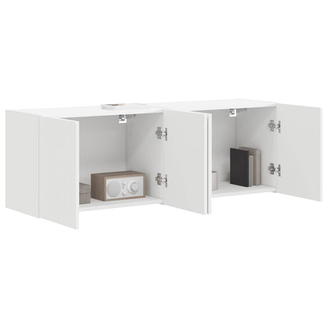 Vidaxl tv-wandkast 2 st wit bewerkt hout