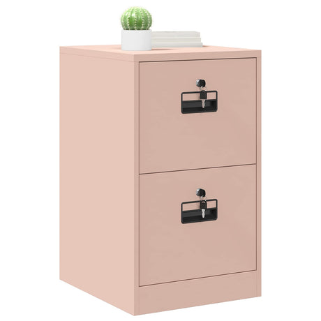 Vidaxl bestandenkast met lade roze 44 x 50 x 74,5 cm koudgewalst staal